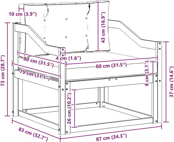 Produktbild vidaXL Outdoor Mittelsofa