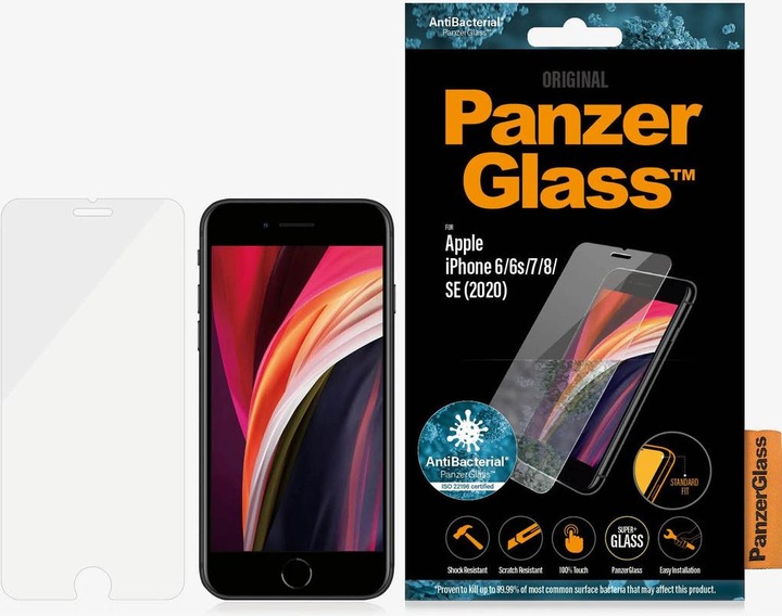Produktbild PanzerGlass Standard Fit (1 Stück, Apple iPhone 6, Apple iPhone 6s, Apple iPhone 7, Apple iPhone 8, Apple iPhone SE (2nd Gen), Apple iPhone SE (3rd Gen))