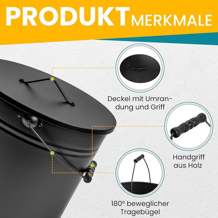 Image du produit Agora-Tec Seau à cendres avec couvercle