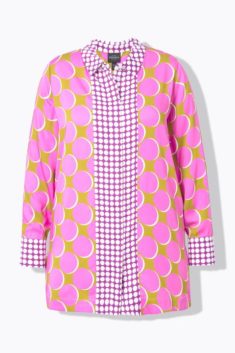 Immagine prodotto Ulla Popken camicia lunga in raso, design patch, colletto, manica lunga (60)