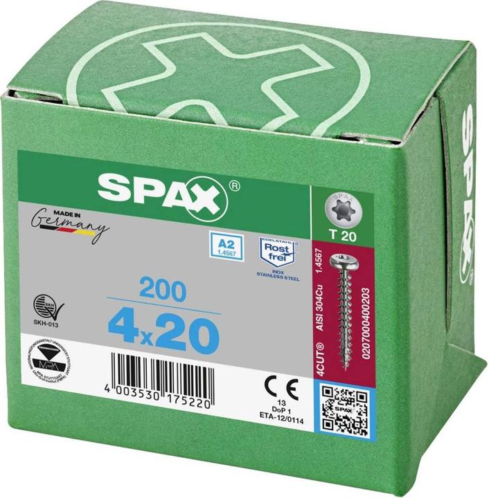 Produktbild Spax A2 Halbrundkopf T-Star Plus T20 Vollgewinde (200 Schrauben pro Stück)