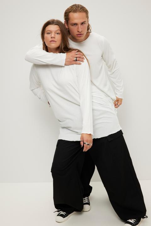 Immagine prodotto Studio Untold Maglia unisex in jersey a costine con scollo a girocollo e maniche lunghe (L)