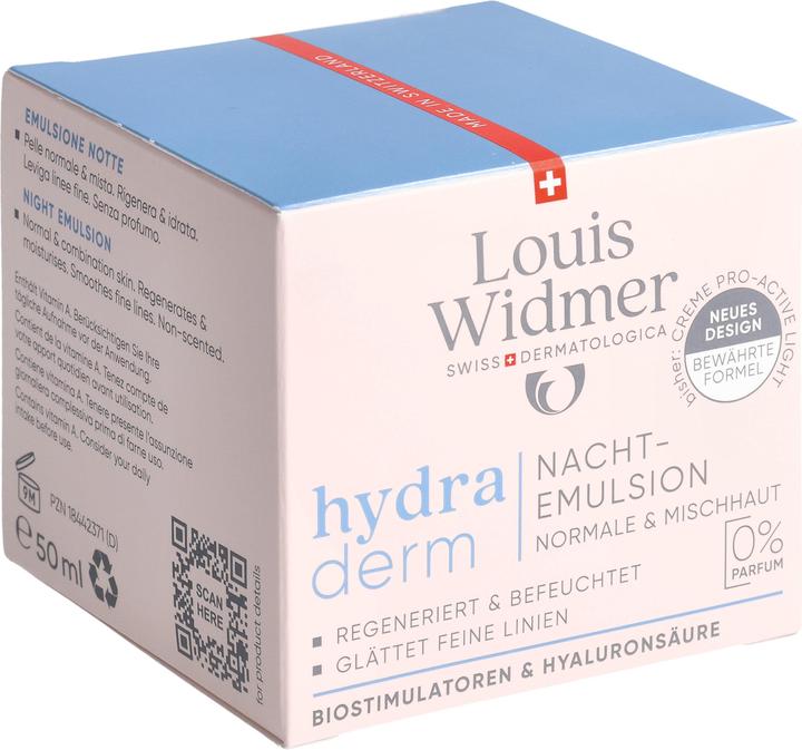 Produktbild Widmer Louis Hydraderm Nachtemulsion ohne Parfum 50 ml (50 ml)