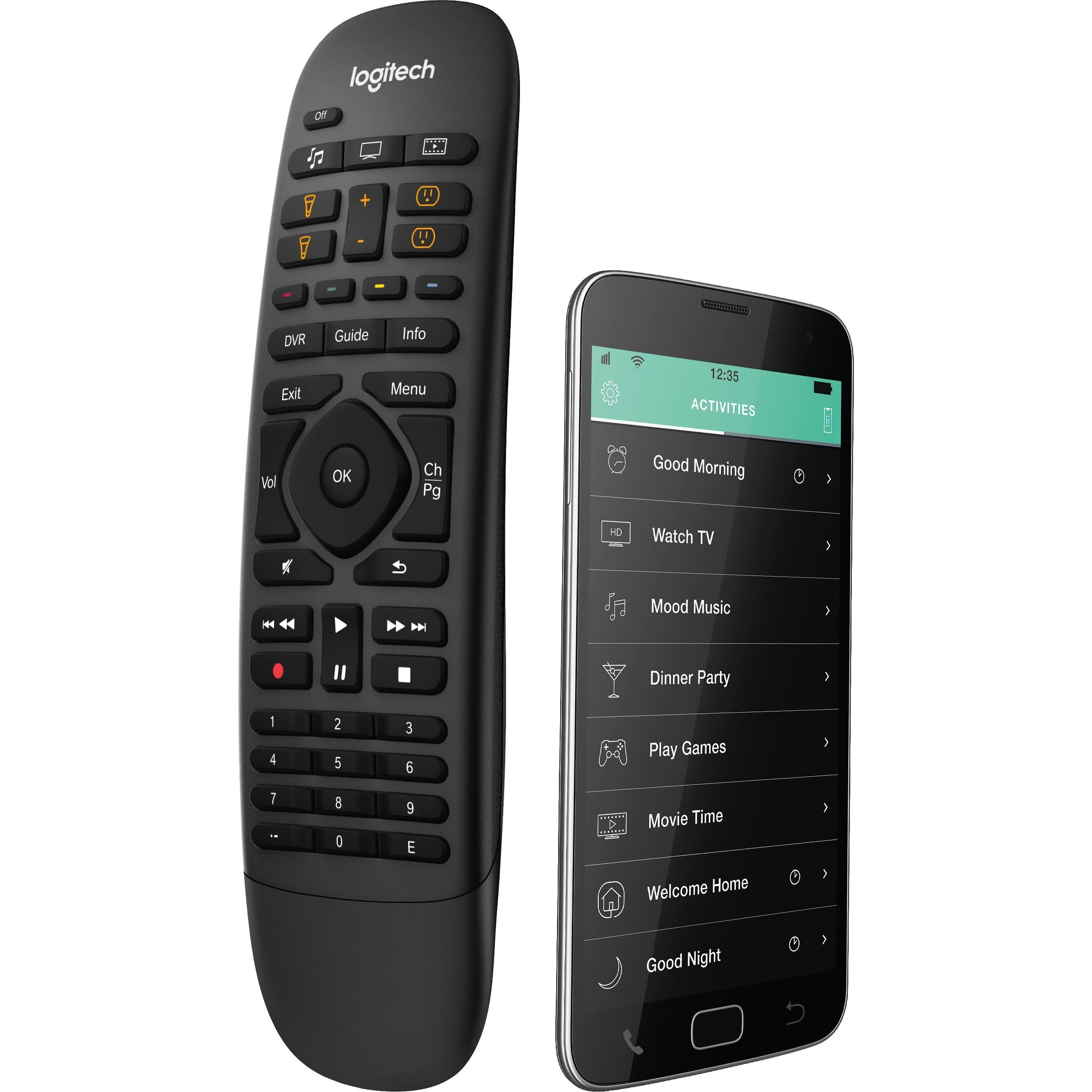 Logitech Harmony Companion (Universal Fernbedienung, Infrarot, Bluetooth), Fernbedienung, Schwarz