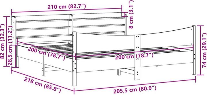 Immagine prodotto vidaXL Bettrahmen (200 x 200 cm)