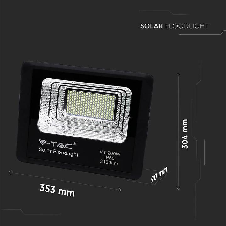 Produktbild V-TAC VT200W 40W Solarpanel LEDFlutlicht 6000K (3100 lm)