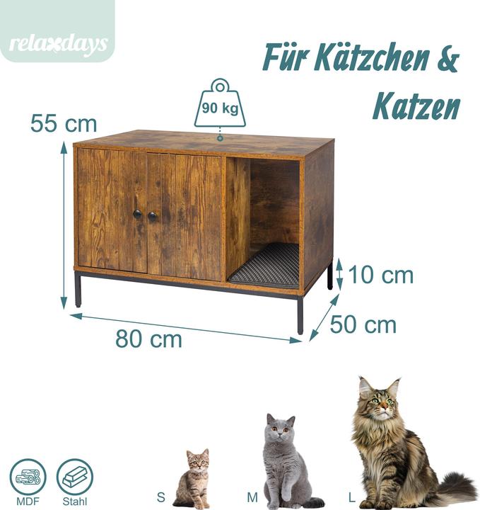 Image du produit Relaxdays meuble à litière (Bac à litière fermé)