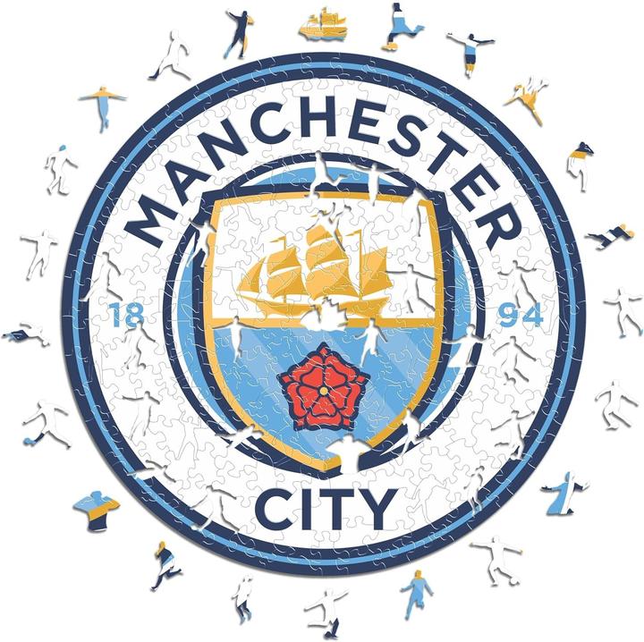 Actual product image Iconic Man City FC - Logo - Wooden Puzzle Size L (500 pieces) (500 pieces)
