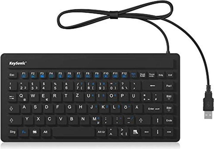Actual product image KeySonic KSK-3230IN - Mini - Wired - USB - QWERTZ (DE, Cable)