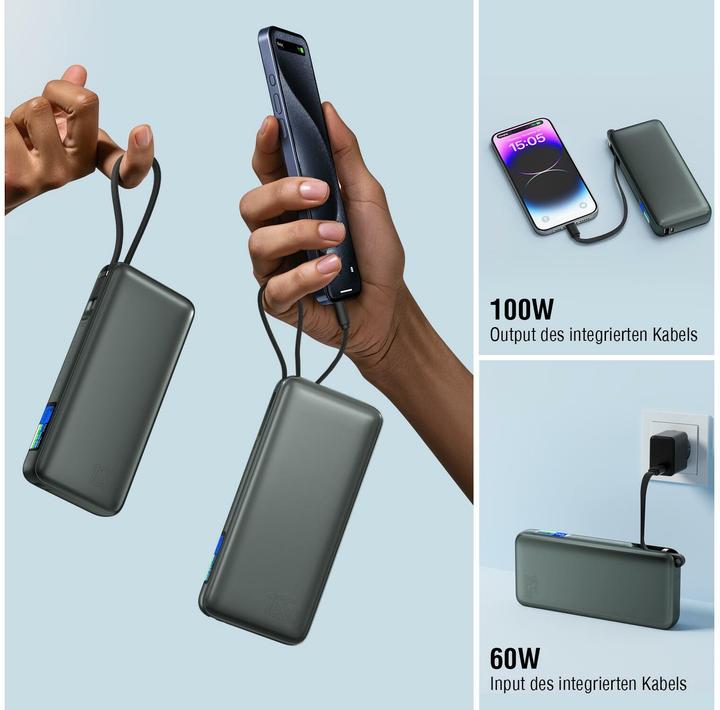 Produktbild 4smarts Powerbank USB-C Kabel 20000mAh (20000 mAh, 165 W, 74 Wh)