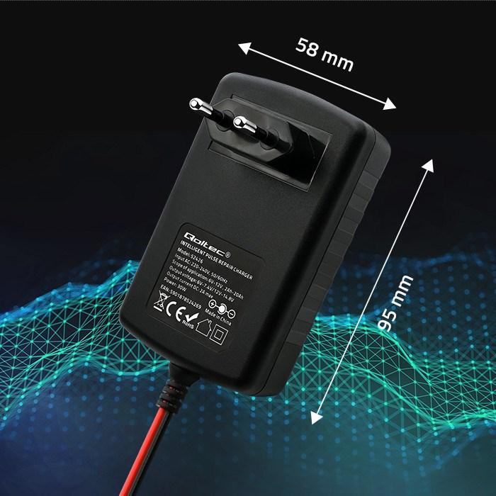 Produktbild Qoltec Ladegerät für AGM GEL STD 6V 12V 2A LED-Anzeige (12V, 6V, 2 A)