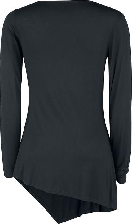 Produktbild Black Premium Schwarzes Langarmshirt mit Wasserfallausschnitt (4XL)