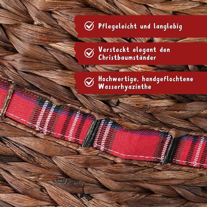 Produktbild Hermex Weihnachtsbaumkorb Tannenbaum-Kragen Christbaum-Rock Flechtkorb
