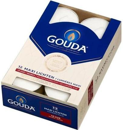 Gouda Maxilights 10 uur 12 stuks Wit (12 Pcs.)