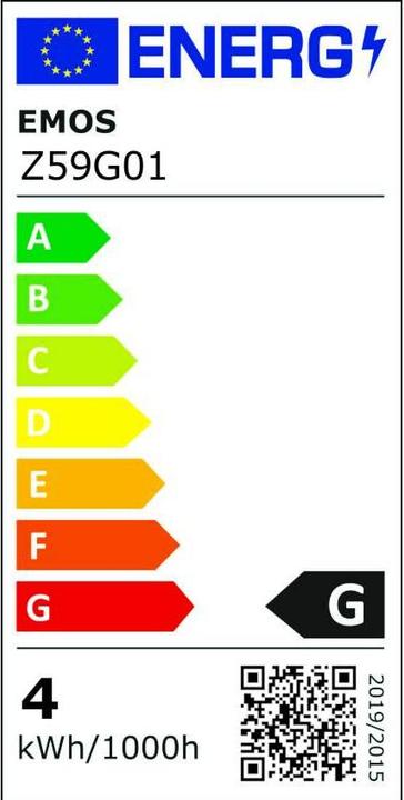 Energie-Label Emos LED Lampe DECO S123 / E27 / 4 W (16 W) / 150 lm / flame (E27, 150 lm, 1x)