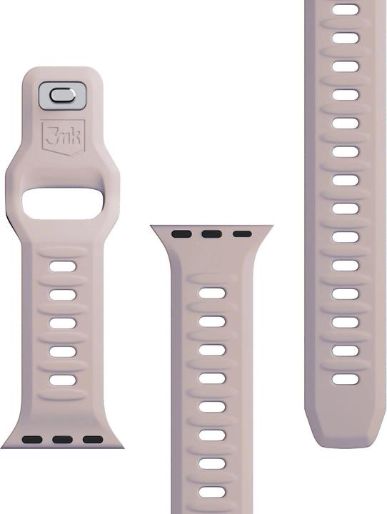 Produktbild 3MK Silicone Watch Strap różowobeżowy/ latte dla Apple Watch 42/44/45/49mm (Silikon, Edelstahl)