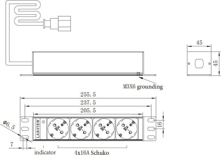 Immagine prodotto Lanview 10' rack mount power strip