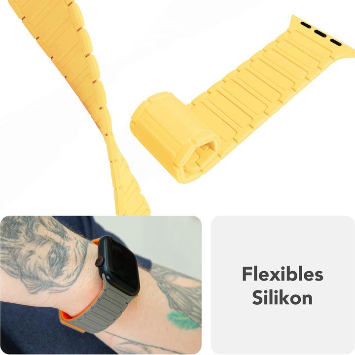 Produktbild Nalia Nexus Magnet Silikon-Armband für Apple Watch, Sportarmband - Weich, Flexibel & Atmungsaktiv (Silikon)
