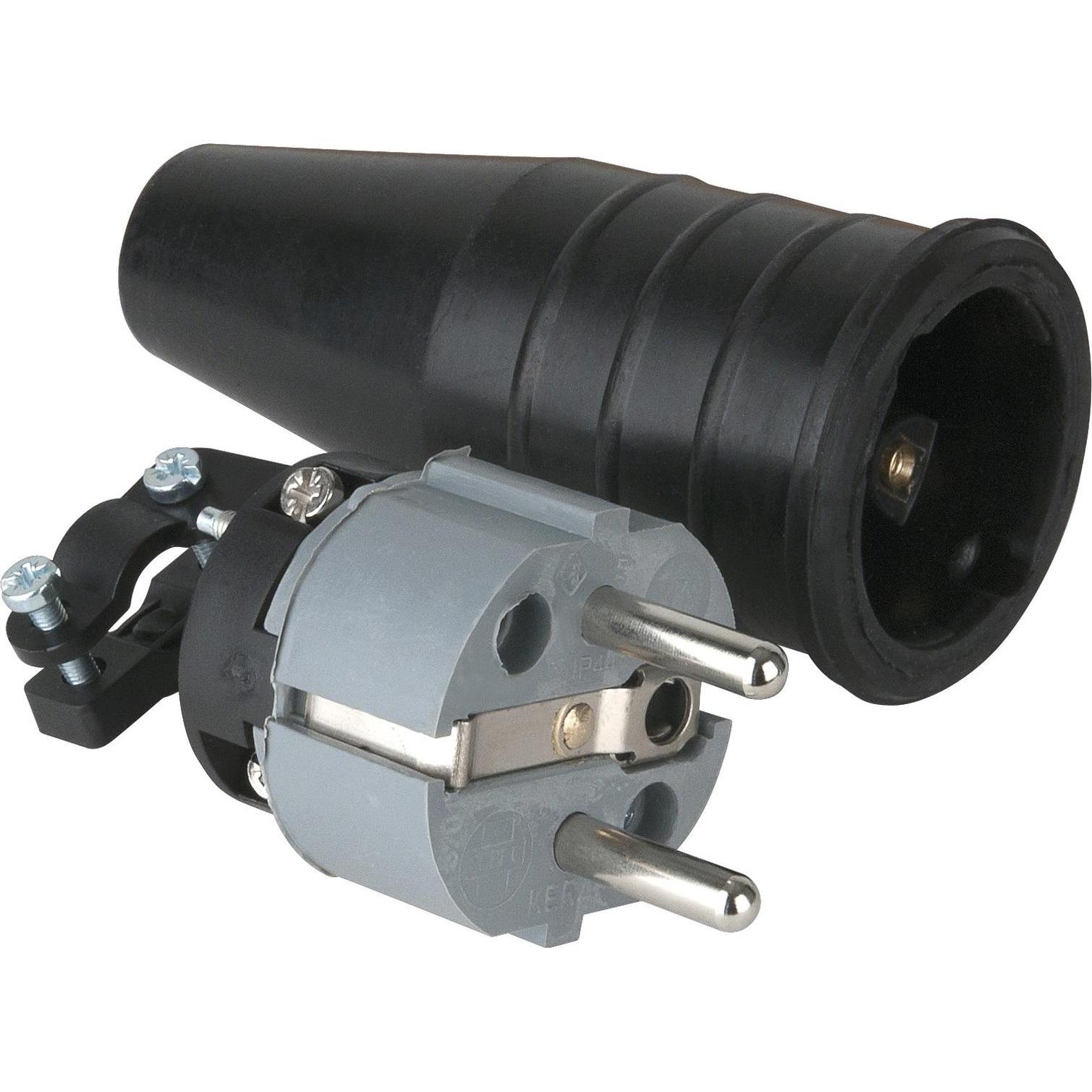 PCE, Netzstecker + Netzkupplung, Rubber 230V/240V CEE7/VII Connector Male (CEE 7/5)