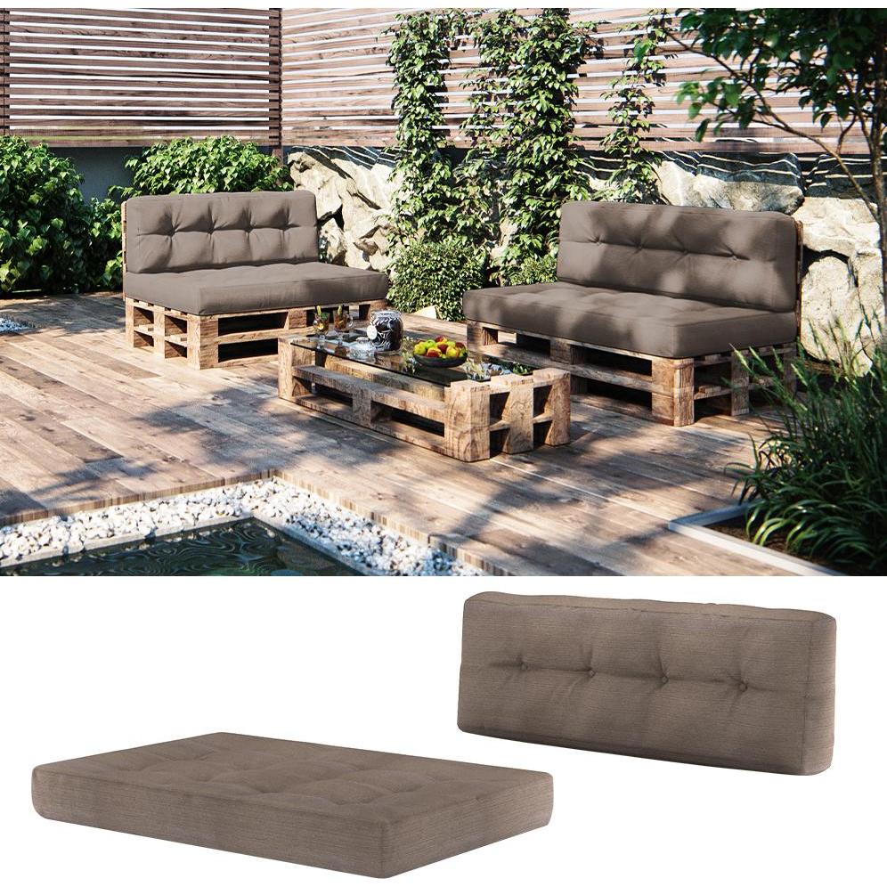 Thumbnail - Vicco, Sitzkissen, Palettenkissen Set (120 x 40 x 20 cm, 120 x 80 x 15 cm)