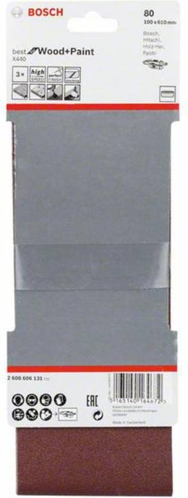 Produktbild Bosch Professional Zubehör PRO X440 Schleifband, 100 x 610 mm, G80 (80)