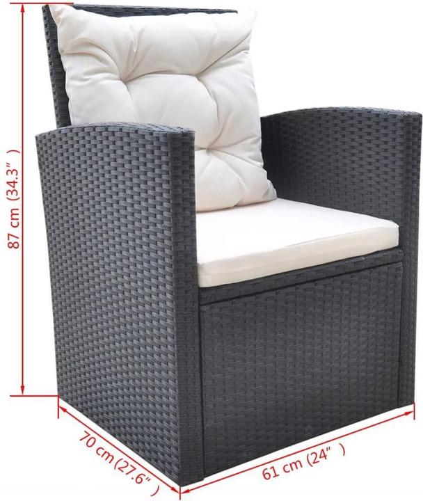 Produktbild vidaXL Garten Essgruppe (120 x 70 x 66 cm)