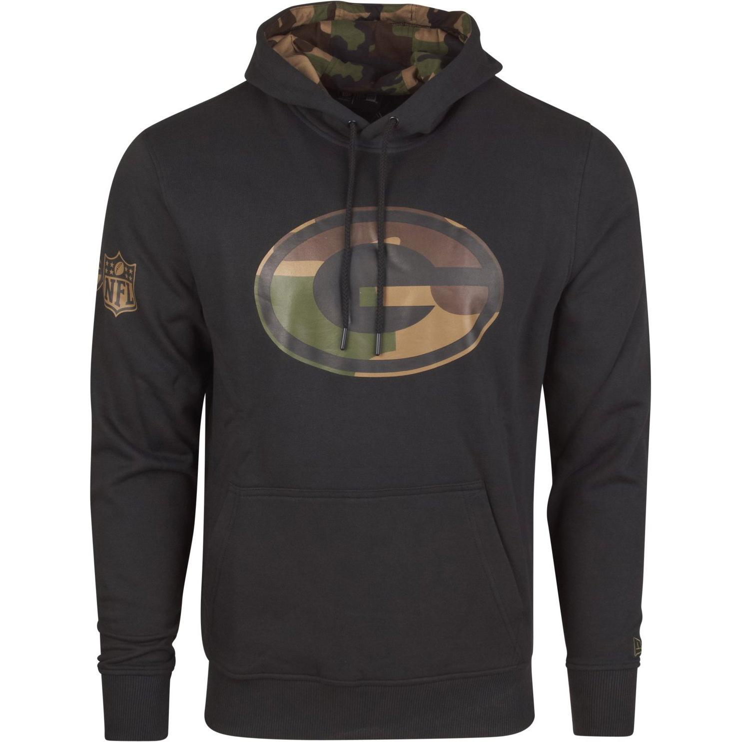 Thumbnail - New Era, Herren, Pullover, Fleece Hoody - NFL Green Bay Packers schwarz - 3XL, Schwarz, (3XL)