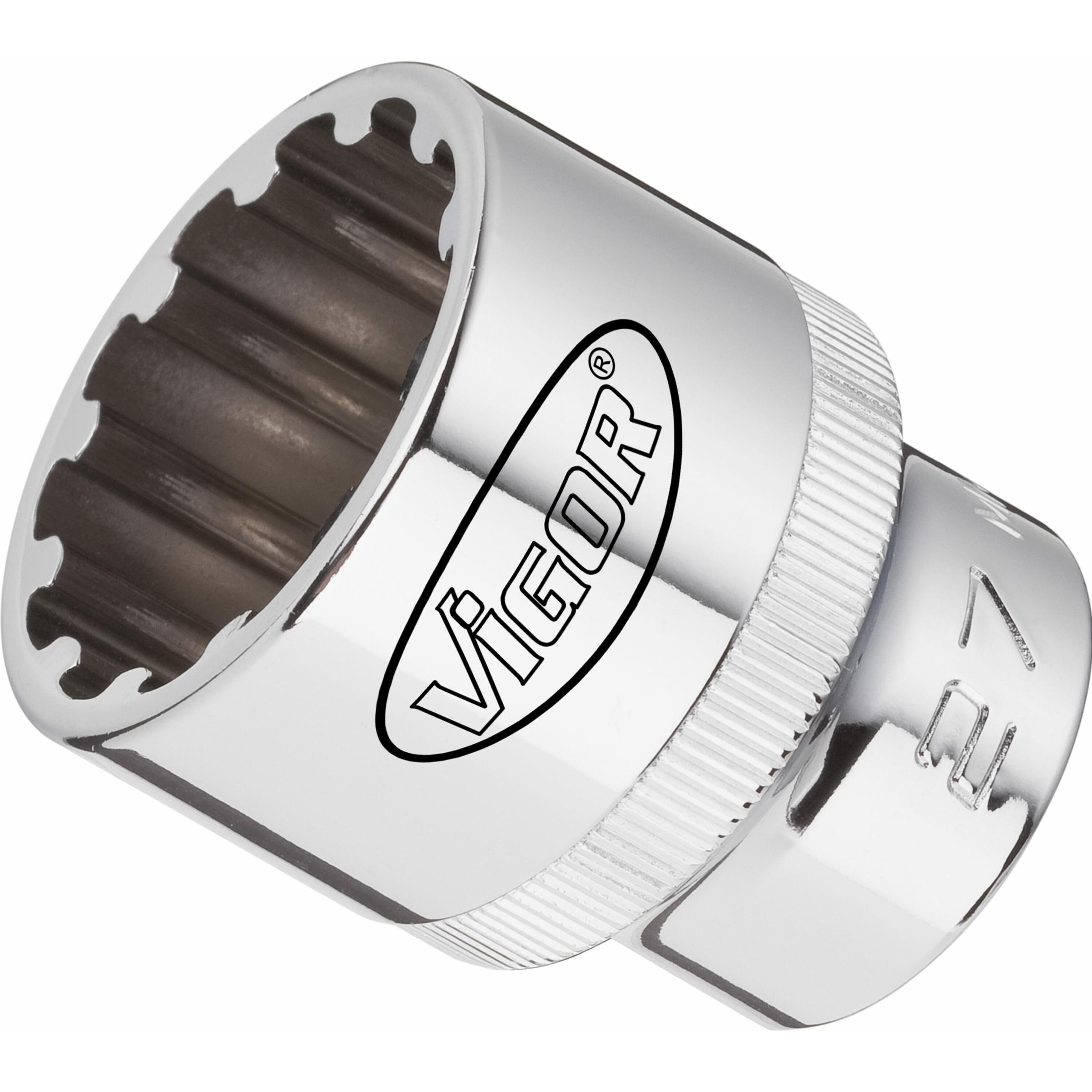 Thumbnail - Vigor, Steckschlüssel + Stecknuss, Multiprofil Steckschlüsseleinsatz ∙ V1983 ∙ Vierkant6,3 mm (1/4 Zoll) ∙ Multiprofil ∙...