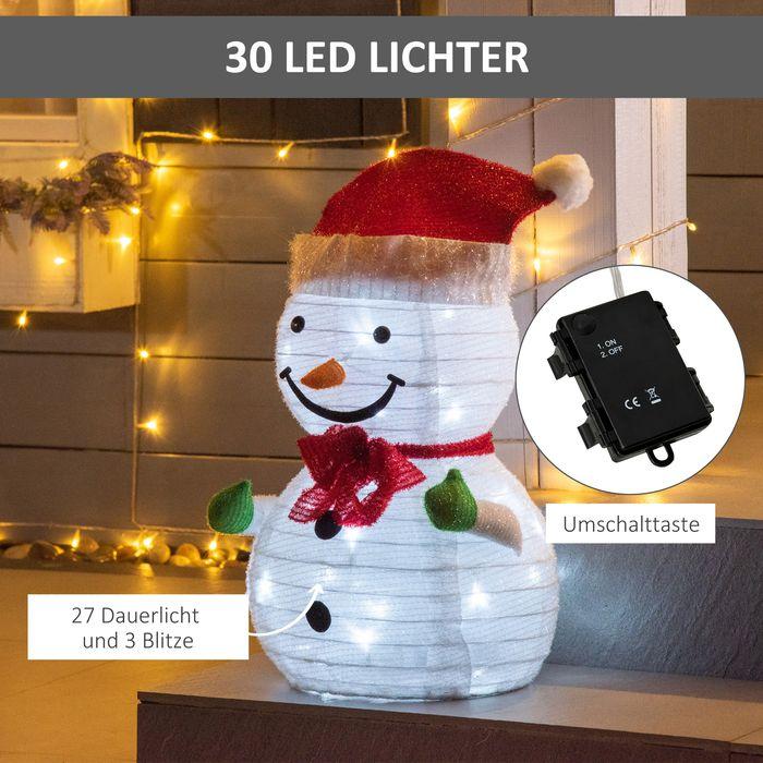 Actual product image Swisshandel24 Christmas decoration snowman with LED lights model garden yard decoration foldable weatherproof poly