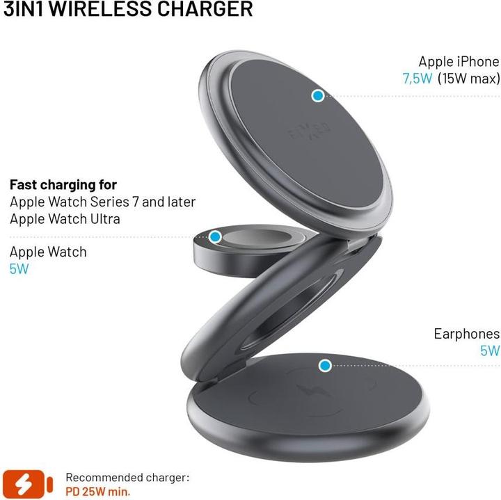 Actual product image Fixed MagPowerstation Round, grey (15 W)