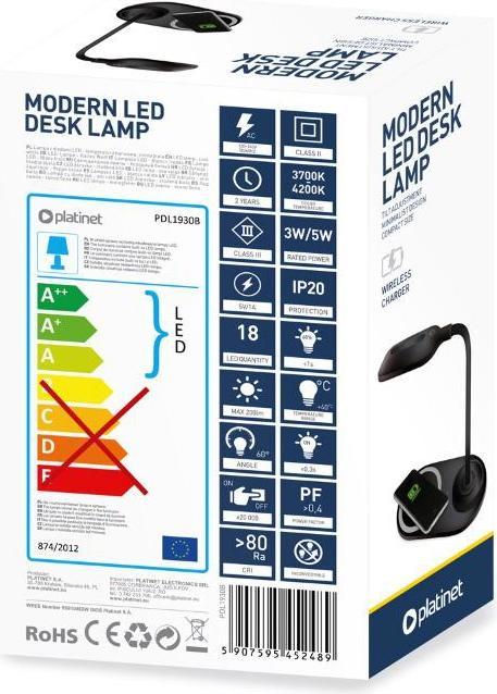 Image du produit Platinet Lampe de table noir (PDL1930B) (300 lm)