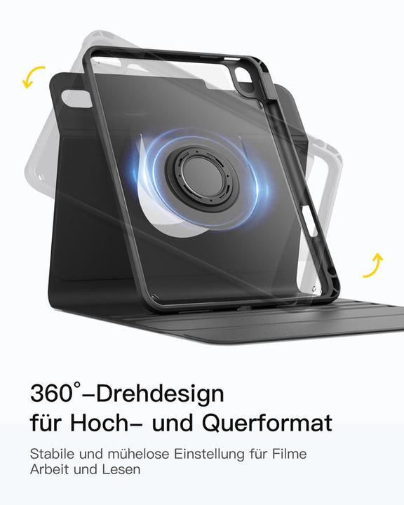 Actual product image Inateck KB004 black 360° Bluetooth-Tastatur-Hülle für iPad (DE)