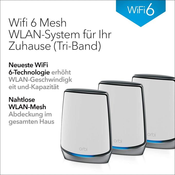 Actual product image Netgear Orbi WiFi 6 Mesh System AX6000 (RBK853)