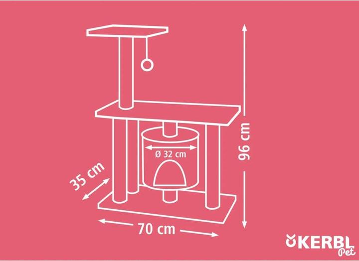 Immagine prodotto Kerbl Jade Pro 70 x 35 x 96 cm marrone/beige (96 cm, Marrone, Beige)