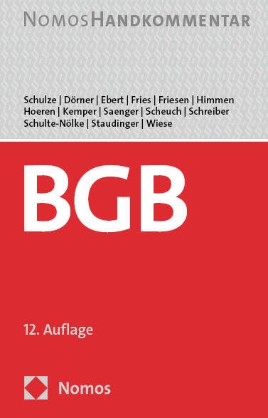 Produktbild Bürgerliches Gesetzbuch (Deutsch, Reiner Schulze, Thomas Hoeren, Ingo Saenger, Rainer Kemper, Christoph Schreiber, 2023)