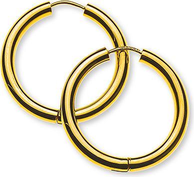 Immagine prodotto Natsumi Schmuck Orecchini a cerchio in oro giallo 18K/750 Ø 26mm tondi (Oro giallo 750/18 K Oro giallo)