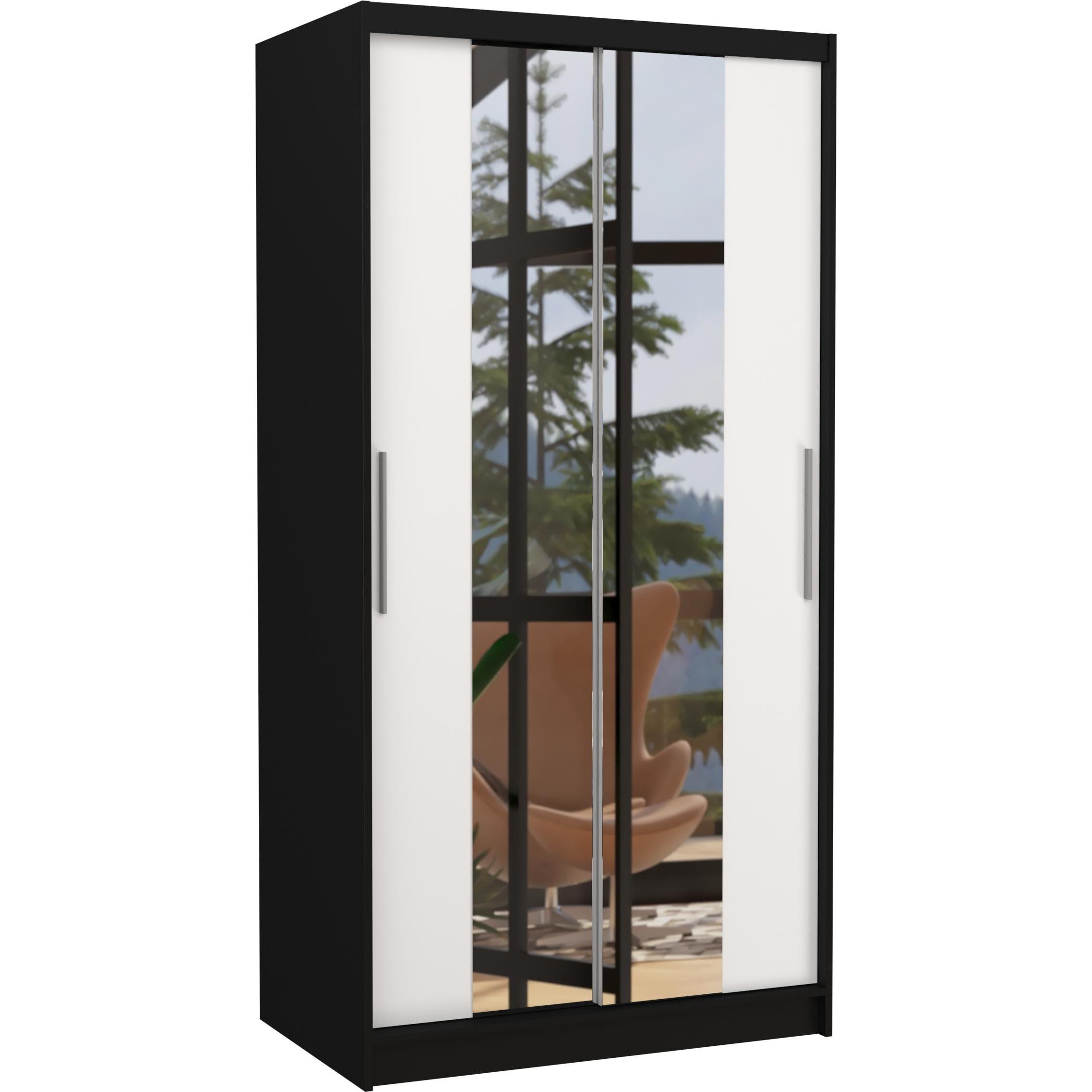 ADRK Furniture, Kleiderschrank, Verspiegelter Schiebeschrank DRAGONIS 100