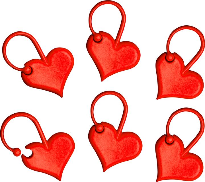 addi addiLove marqueur de maille "coeur", 6 pièces