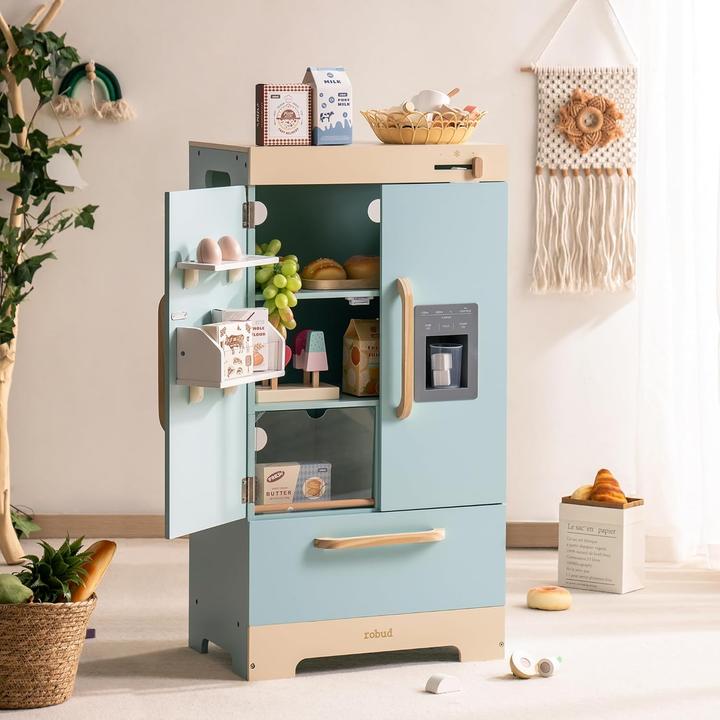 Robud Holzkühlschrank mit Eiswürfelbereiter