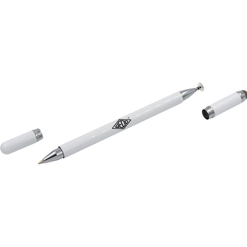 Wedo Eingabestift Universal 3-in-1, weiss Touchpen, Kugelschreiber & Disc-Spitze in einem, - 1 Stück, Stylus, Weiss