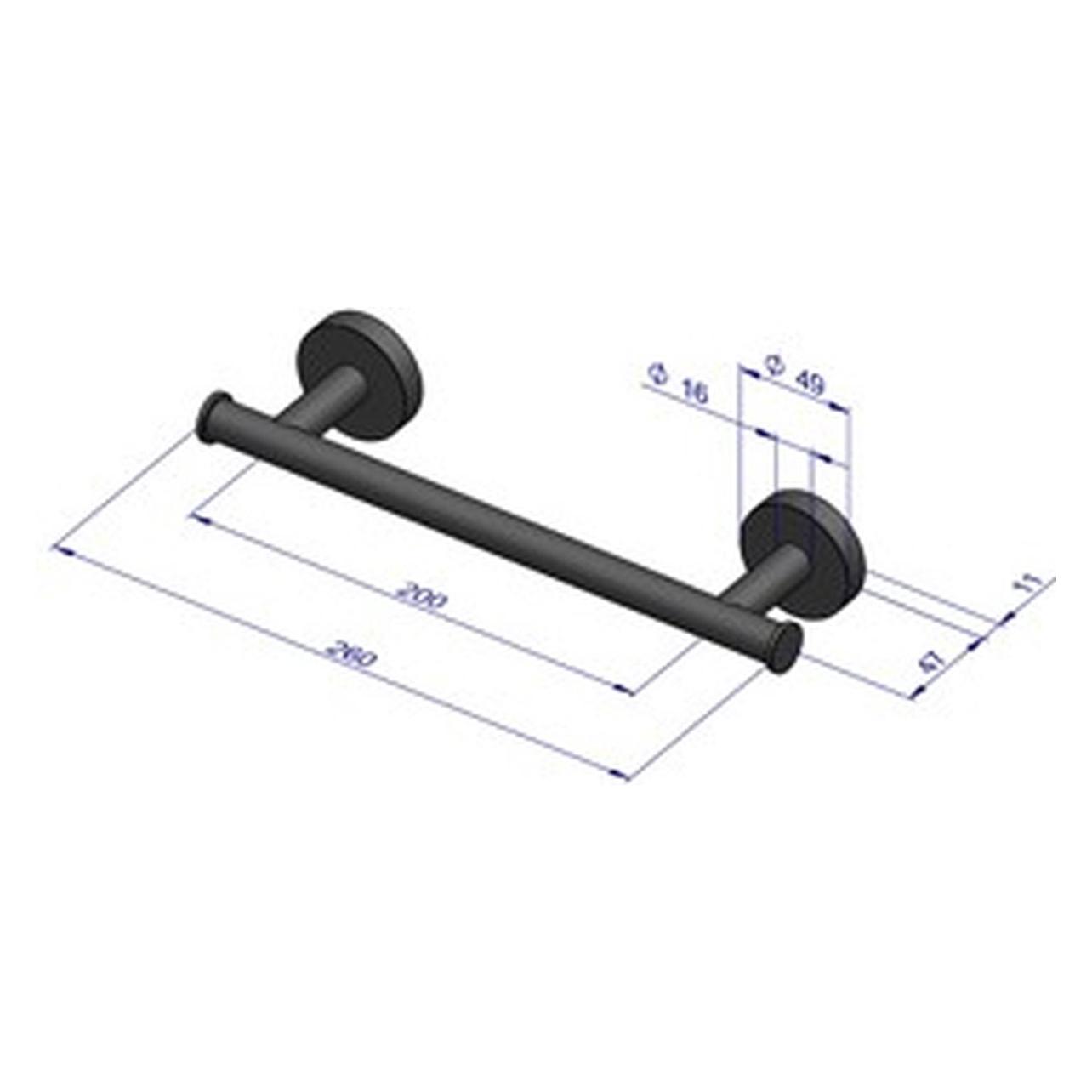 Plieger, Handdoekhouders + Handdoekhaken, Como Handdoekbeugel Magnetisch 430mm Mat Zwart