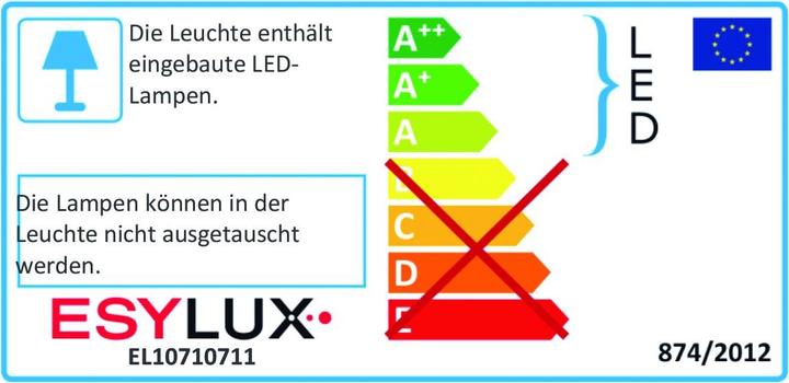 Energie-Label Esylux LEDStrahler 3000K OL 100 LED 3K sw (750 lm, IP55)
