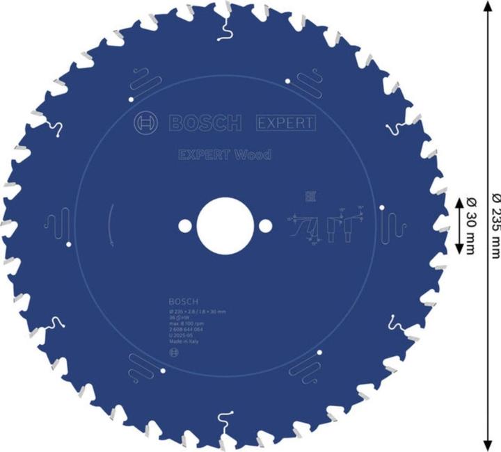 Produktbild Bosch Professional Zubehör Kreissägeblatt Expert for Wood, 235 x 30 x 2,8 mm, 36
