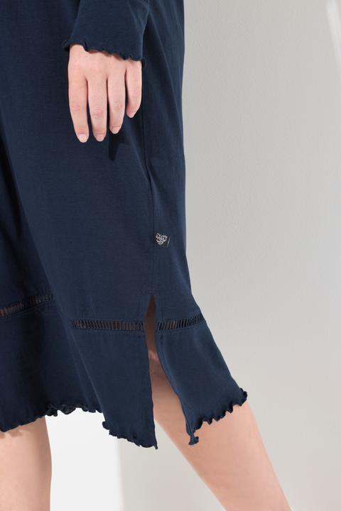 Image du produit Ulla Popken Chemise de nuit à manches longues. Col rond et ruban en crochet (42, 44)