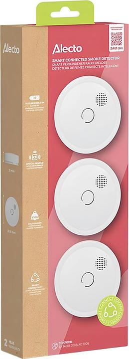 Produktbild Alecto SA63 - Draadloze koppelbare rookmelder 10 jaar, 3 pack, wit