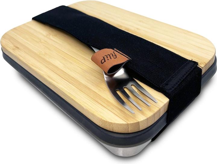 Produktbild Filip & Friends Lunchbox Edelstahl filip® No1 | Bambusbrett, Sleeve & Spork