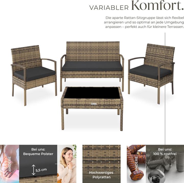 Produktbild tectake Rattan Sitzgruppe