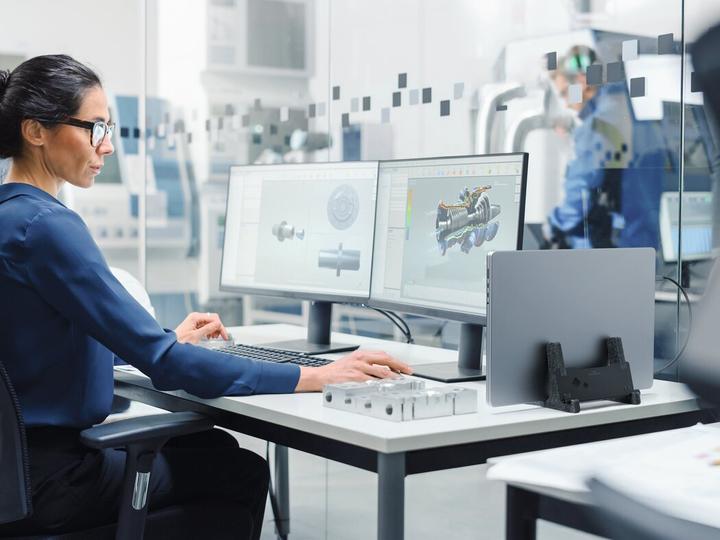 Actual product image Durable Laptop stand EFFECT -3kg 13-17"/vertical/PET-felt/anthracite