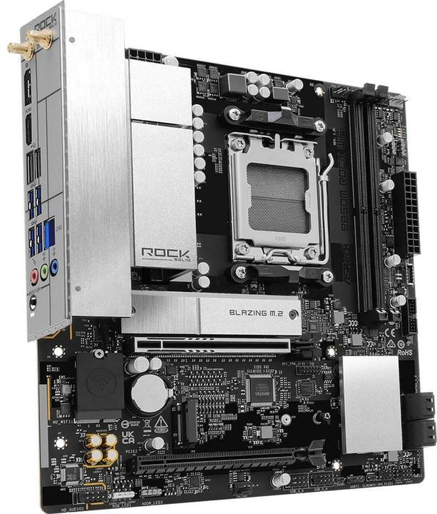 Productafbeelding AsRock MB AMD AM5 B850M Rock WiFi 6 (AM5, AMD B850, mATX)