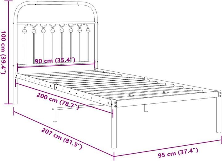 Image du produit vidaXL Bettgestell (90 x 200 cm)